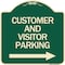 Signmission Customer and Visitor Parking W/ Right Arrow Heavy-Gauge Aluminum Sign, 18" x 18", G-1818-24215 A-DES-G-1818-24215 - alternate 1